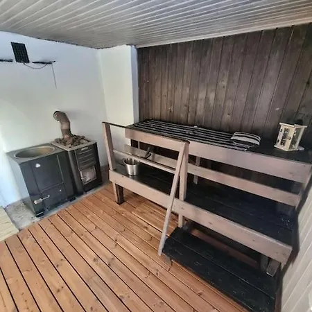 Kotoisa Moekki Paljulla Ja Puusaunalla *